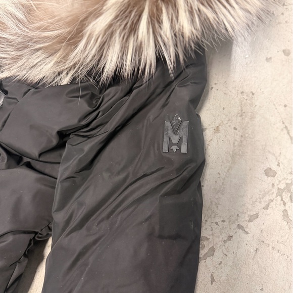 Women’s Mackage Black Puffer Coat with Natural Fur Trim - Picture 2 of 8